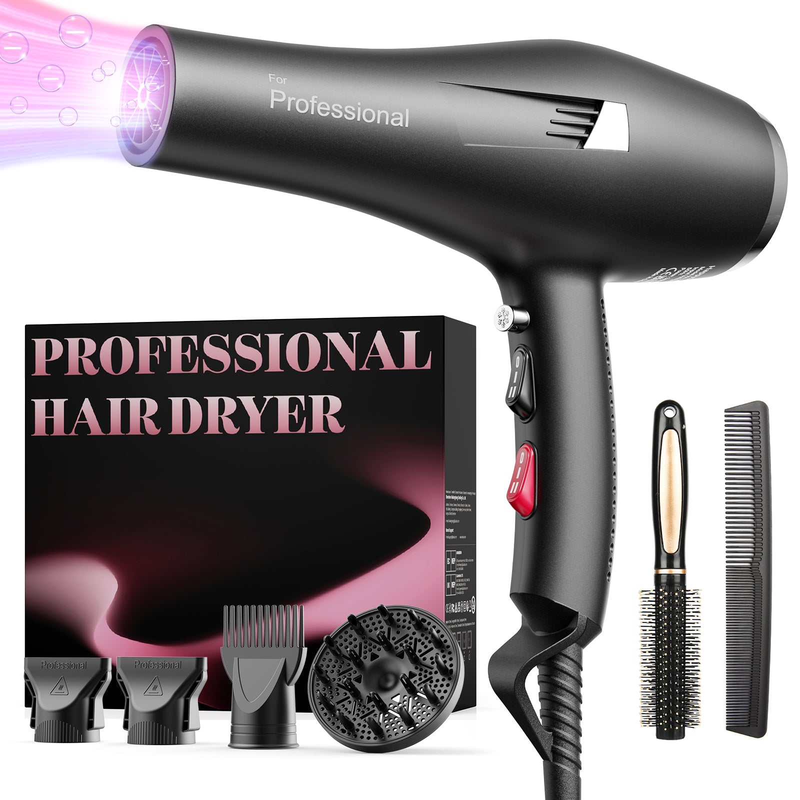 Dekuri Hair Dryer AirDry Speed S2, Black
