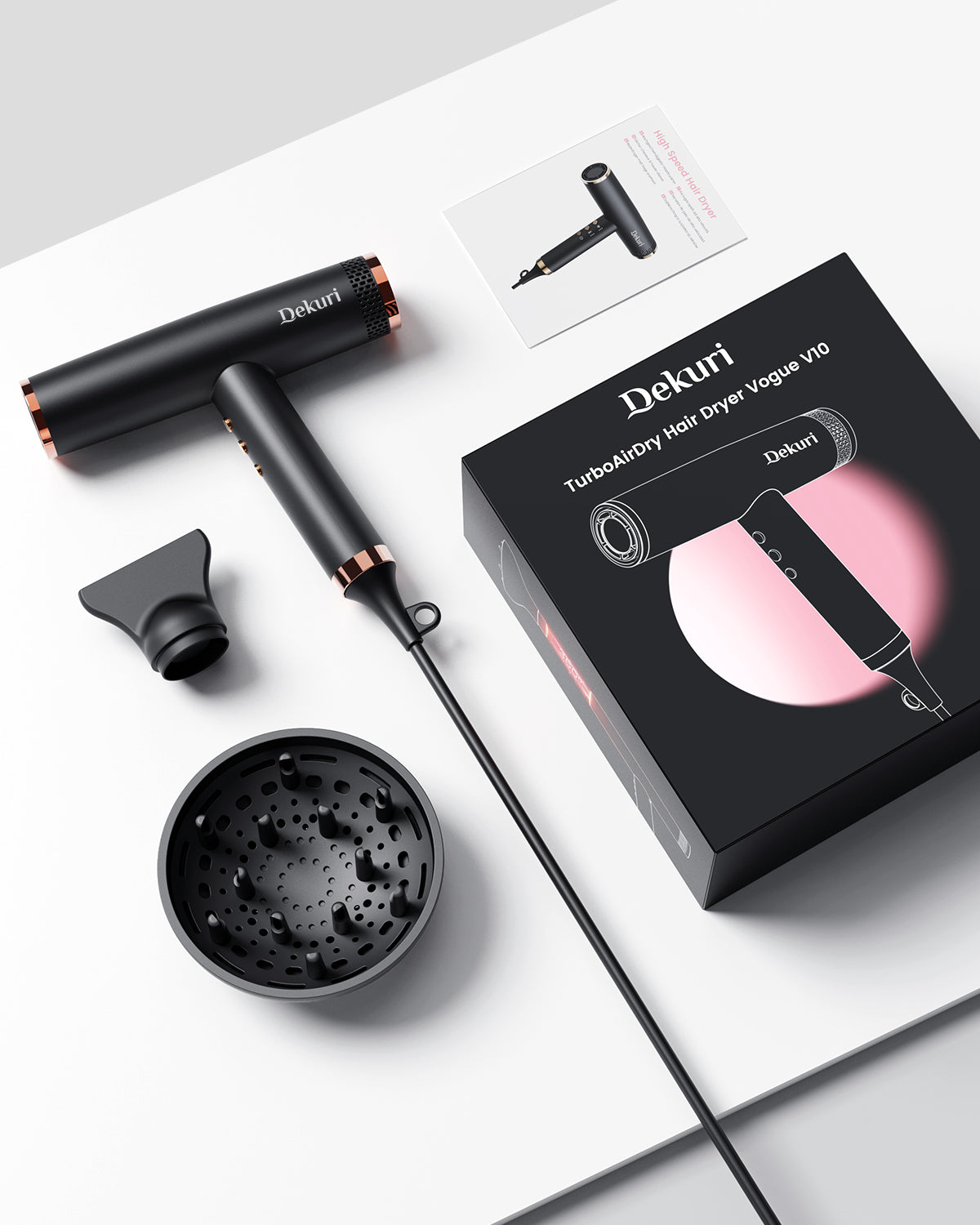 Dekuri Hair Dryer AirDry turbo Pro T2