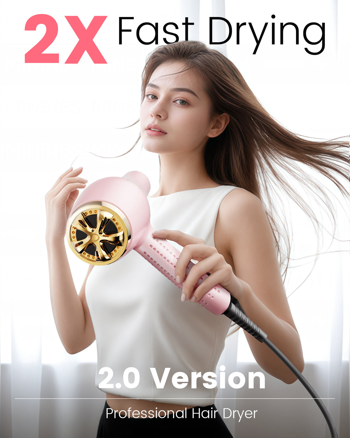 Dekuri Hair Dryer AirDry Speed S2, Pink