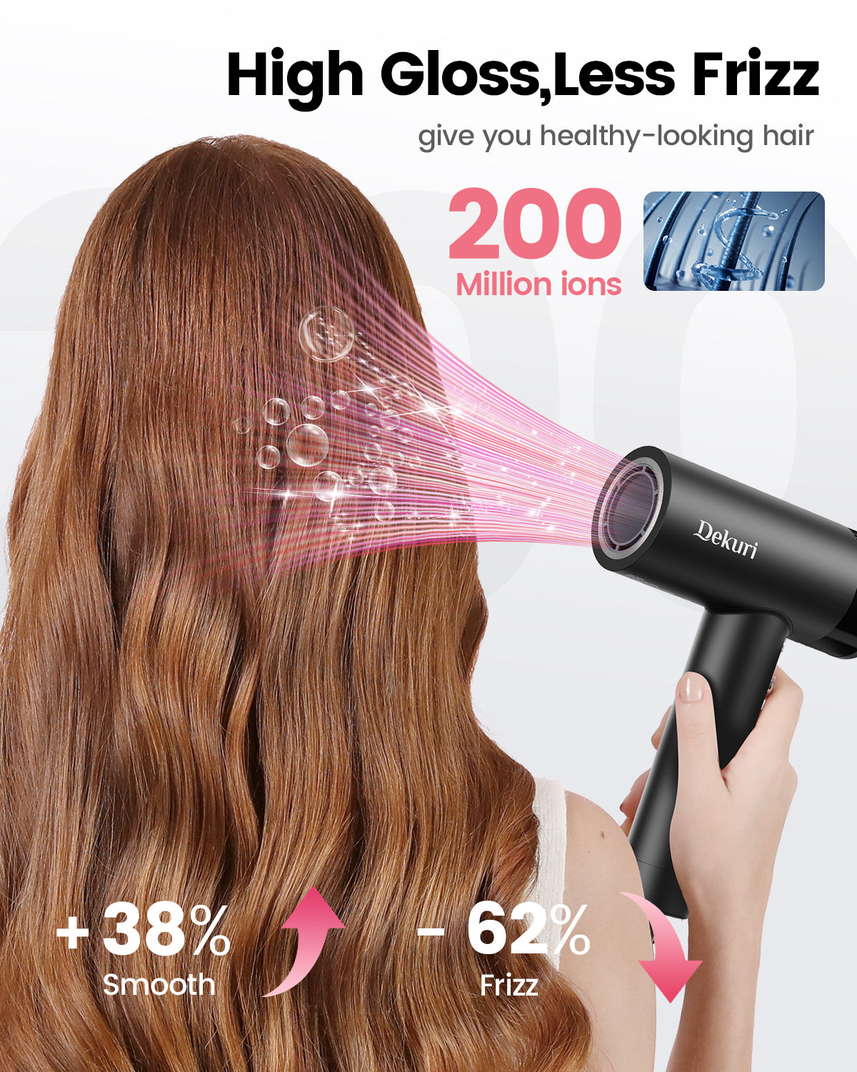 Dekuri Hair Dryer AirDry Turbo T1, Black