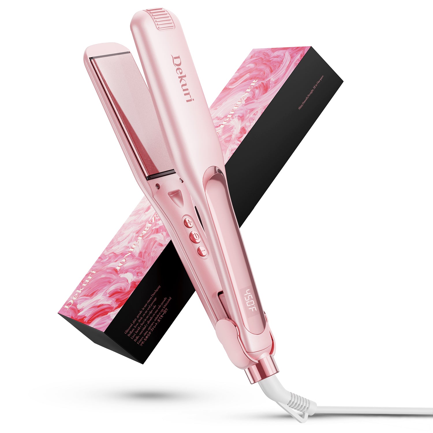Dekuri Professional Flat Iron Hair Straightener, Pink