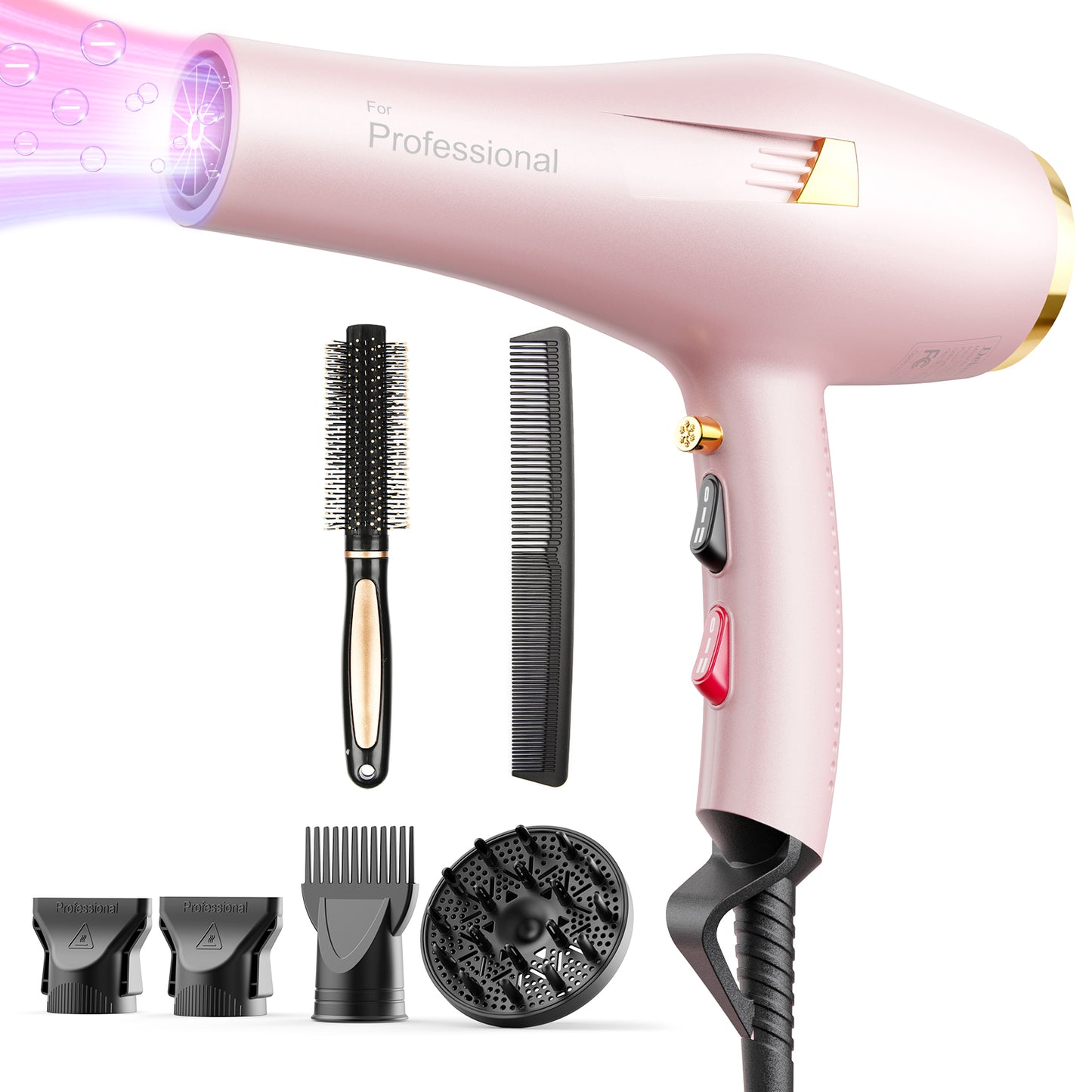 Dekuri SpeedAirDry Hair Dryer D10 Slim, Pink