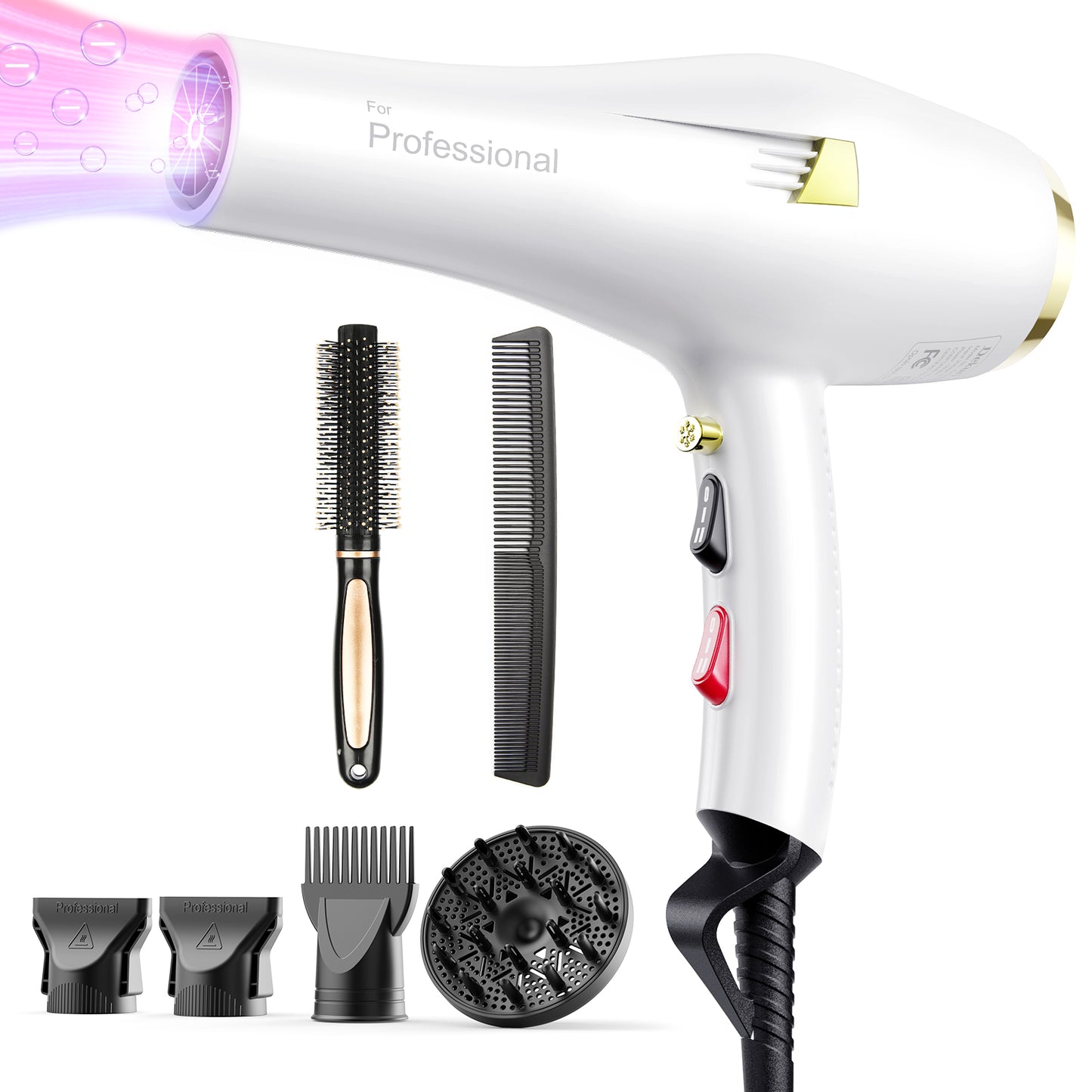 Dekuri SpeedAirDry Hair Dryer D10 Slim, White