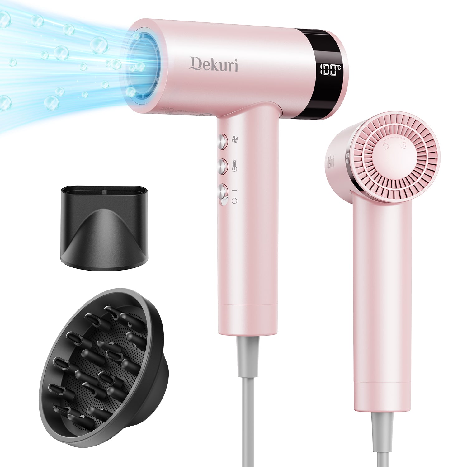 Dekuri Hair Dryer  AirDry Turbo T1, Pink