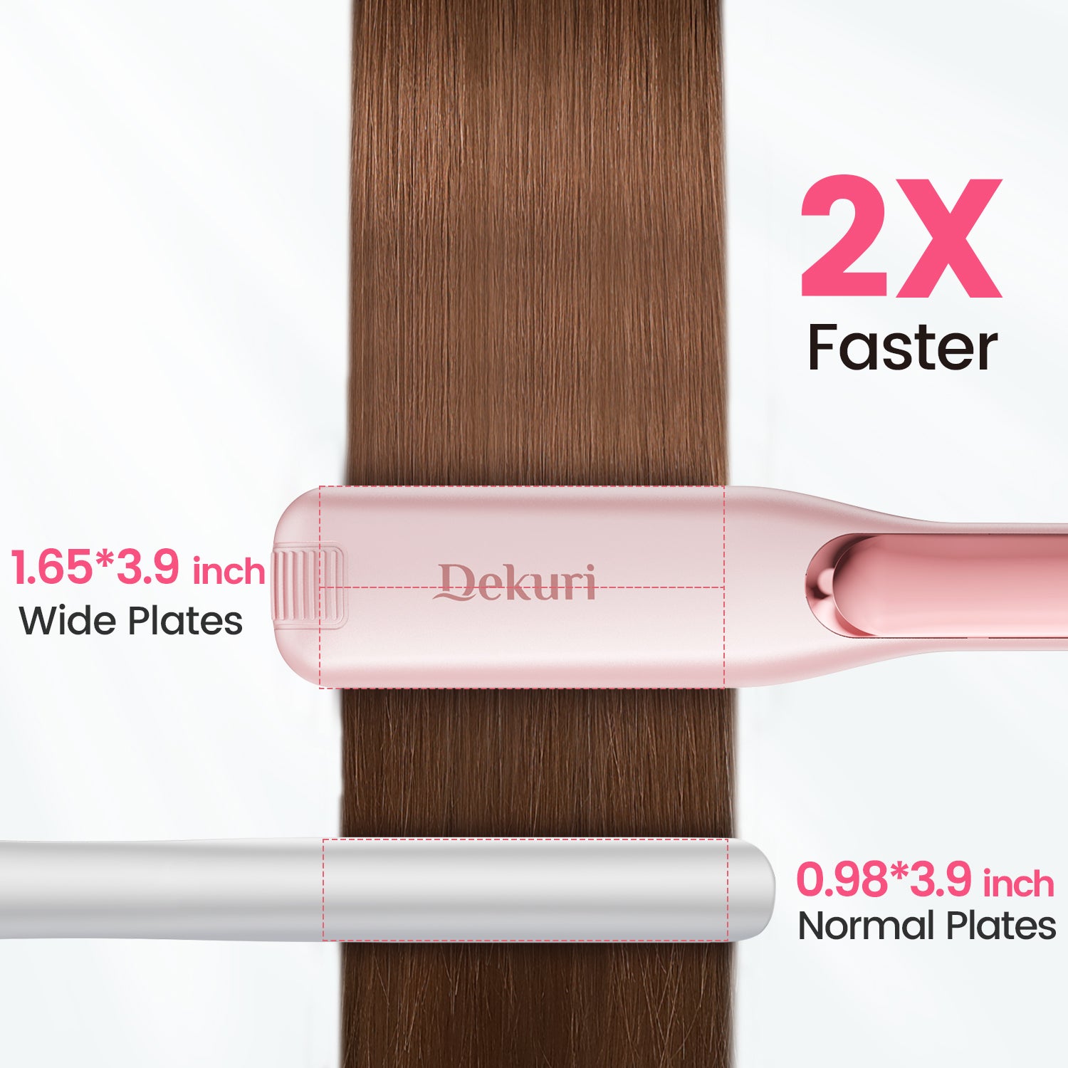 Dekuri Professional Flat Iron Hair Straightener, Pink